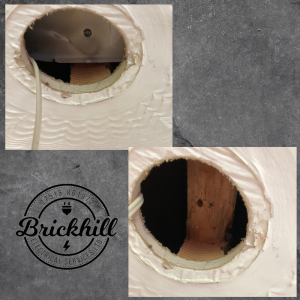 Dangerous and incompetent down light installation