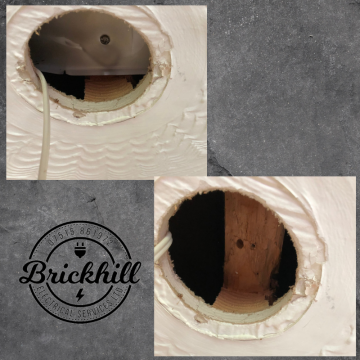 Dangerous and incompetent down light installation