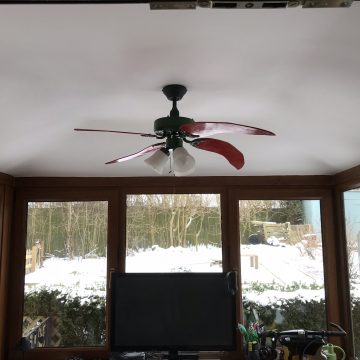 Conservatory ceiling fan installation